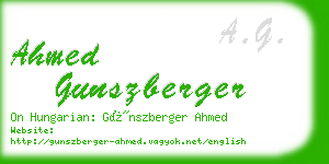 ahmed gunszberger business card